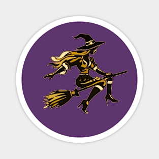 Witch on a Broomstick Magnet